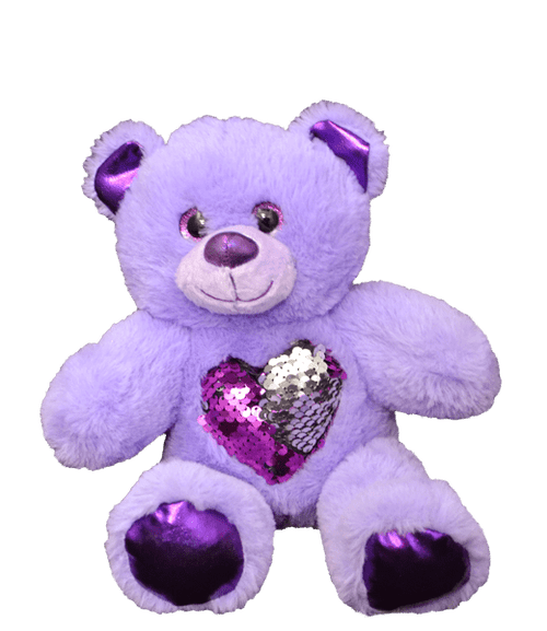 Purple and discount white teddy bear