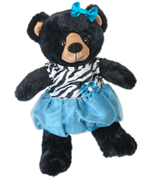 
              Turquoise Zebra Dress W/ Bow | Bear World.
            