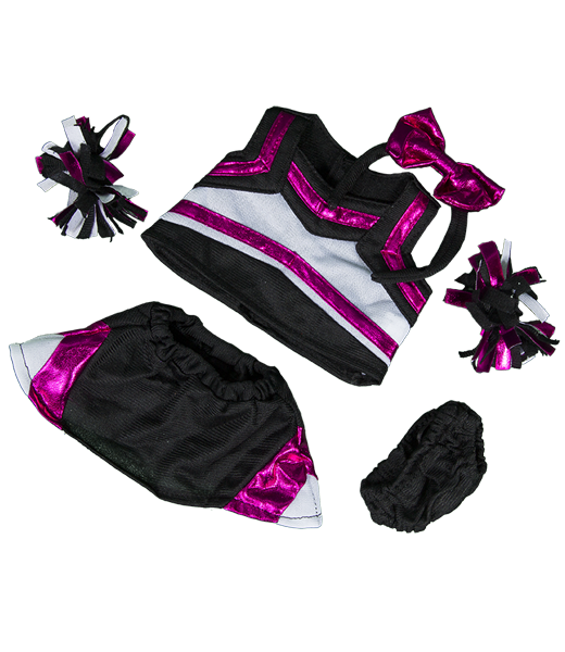 Hot Pink/Black Cheerleader Outfit | Bear World.
