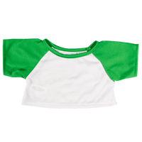 White Tee W/ Green Sleeves | Bear World.