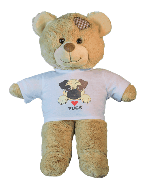 White T-Shirt With Pug | Bear World.