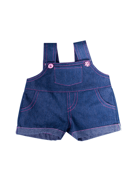 Denim Overalls W/ Pink Stitching | Bear World.