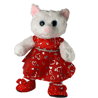 Marshmallow Cat Red Silver Dress Gift Set | Bear World.