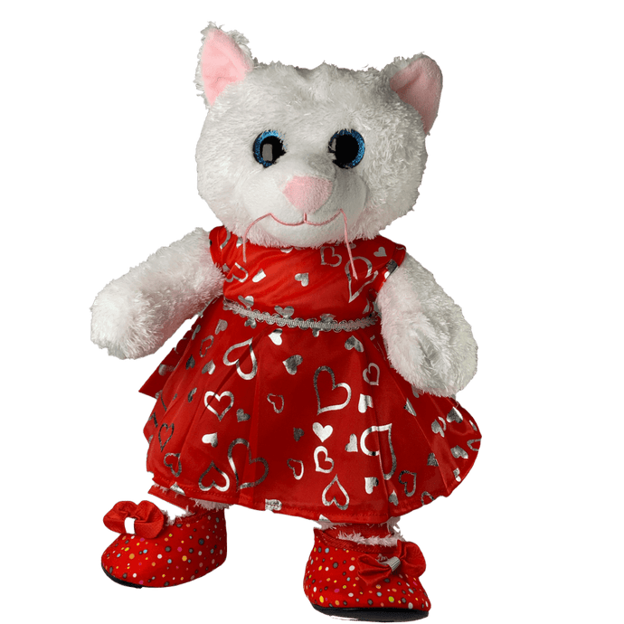 Marshmallow Cat Red Silver Dress Gift Set | Bear World.