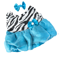 Turquoise Zebra Dress W/ Bow | Bear World.