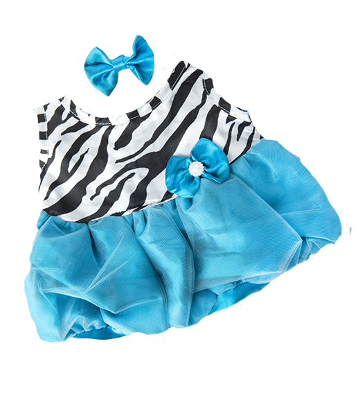Turquoise Zebra Dress W/ Bow | Bear World.
